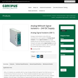 Analog Millivolt Signal Isolators