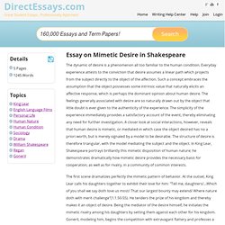 Essay on Mimetic Desire in Shakespeare