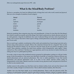 what is the mind/body problem ?