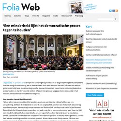 foliaweb: ‘Een minderheid lijkt het democratische proces tegen te houden’