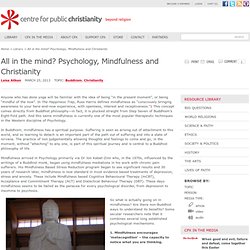 All in the mind? Psychology, Mindfulness and Christianity 
