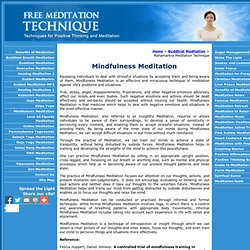 Mindfulness Meditation Technique