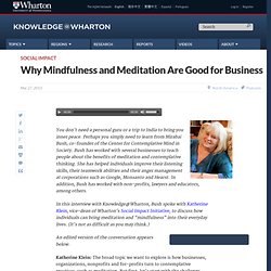 Why Mindfulness and Meditation Are Good for Business