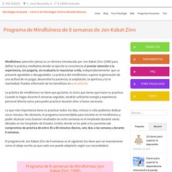 Programa de Mindfulness de 8 semanas de Jon Kabat-Zinn - Psicólogos Granada - Centro de Psicología Clínica Nicolás Moreno