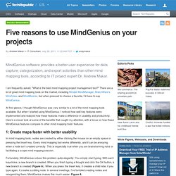 Five reasons to use MindGenius on your projects