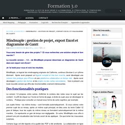 Mindmaple : gestion de projet, export Excel et diagramme de Gantt