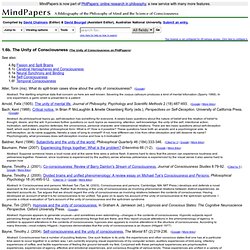 MindPapers: 1.6b. The Unity of Consciousness
