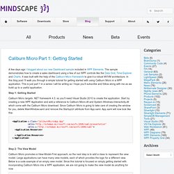 Mindscape Blog » Blog Archive » Caliburn Micro Part 1: Getting Started