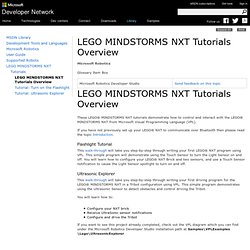 LEGO MINDSTORMS NXT Tutorials Overview