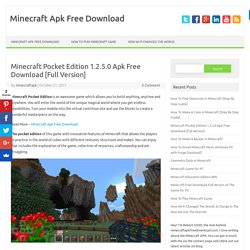 Minecraft Pocket Edition 1.2.5.0 Apk Free Download [Full Version]