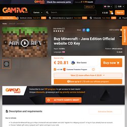 Buy Minecraft - Java Edition - Official website CD KEY cheap