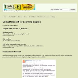 Using Minecraft for Learning English