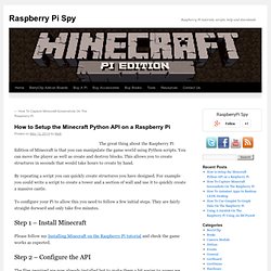 Minecraft Python API on a Raspberry Pi
