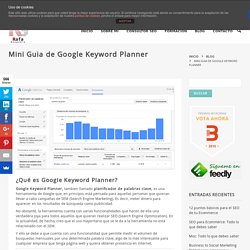 Mini Guia de Google Keyword Planner - Rafa Sospedra