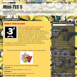 Mini-TEC 5: Thème 3 : Ponts de papier