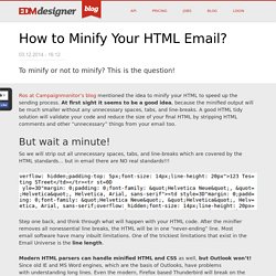 How to Minify Your HTML Email?