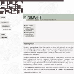 MiniLight minimal global illumination renderer