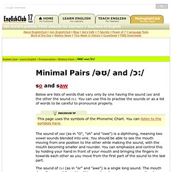 Minimal Pairs /əʊ/ and /ɔ:/