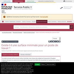 Existe-t-il une surface minimale pour un poste de travail ?