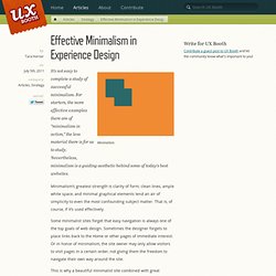 Effective Minimalism in Experience Design
