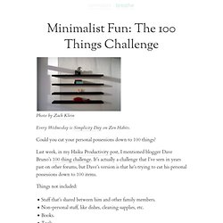 » Minimalist Fun: The 100 Things Challenge