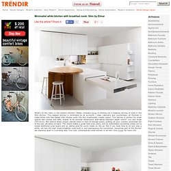 Minimalist white kitchen with breakfast nook: Slim by Elmar