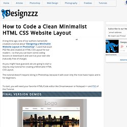 How to Code a Clean Minimalist HTML CSS Website Layout