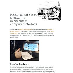 Initial look at MeeGo Netbook, a minimalistic computer interface