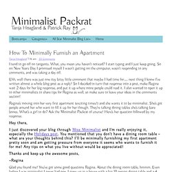 How To Minimally Furnish an Apartment