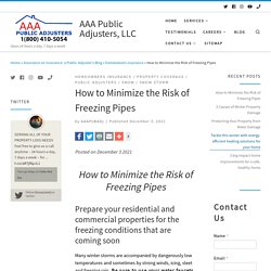 How to Minimize the Risk of Freezing Pipes - AAA Public Adjusters, LLC