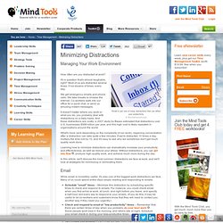 Minimizing Distractions - Online Time Management Training from MindTools