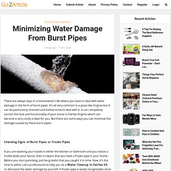 Minimizing Water Damage From Burst Pipes