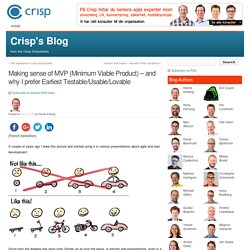 's Blog » Making sense of MVP (Minimum Viable Product) – and why I prefer Earliest Testable/Usable/Lovable