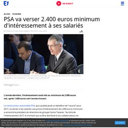 PSA va verser 2.400 euros minimum d'intéressement à ses salariés