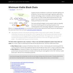 Minimum Viable Block Chain
