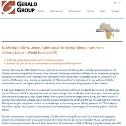 SL Mining, Right Signal for FDI in Sierra Leone