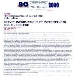 Ministère de l'Education : Bulletin Officiel de l'Education Nationale BO N°42 du 23 novembre 2000 - Encart