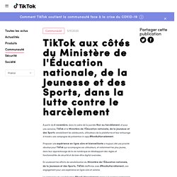 TikTok aux côtés du Ministère de l'Éducation nationale, de la Jeunesse et des Sports, dans la lutte contre le harcèlement