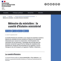 [FR] Pour Mémoire, revue du Comité d’histoire du ministère de la transition écologique et solidaire