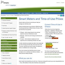 Ministry of Energy » Smart Meters and Time-of-Use Prices