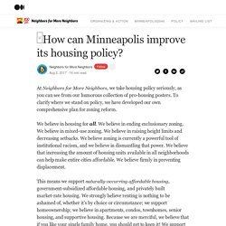 □How can Minneapolis improve its housing policy?