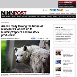 Are we really leaving the future of Minnesota's wolves up to hunters/trappers and livestock producers?