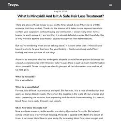 What is Minoxidil and is it a safe Hair Loss Treatment_ – Traya health – TrayaHealth