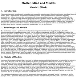 Minsky - Matter, Mind and Models