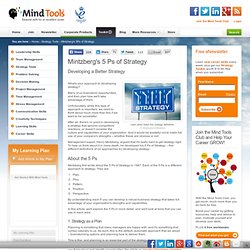 Mintzberg's 5Ps of Strategy - Strategy Skills Training From MindTools.com