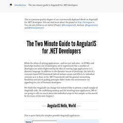 The two minute guide to AngularJS for .NET developers