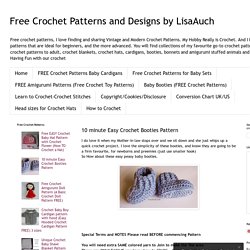 Free Crochet Patterns and Designs by LisaAuch: 10 minute Easy Crochet Booties Pattern