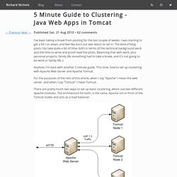 5 Minute Guide to Clustering - Java Web Apps in Tomcat