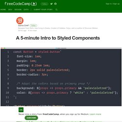 A 5-minute Intro to Styled Components – freeCodeCamp