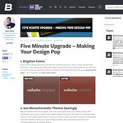 Five Minute Upgrade – Making Your Design Pop